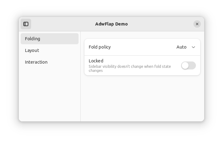 libadwaita demo flap example