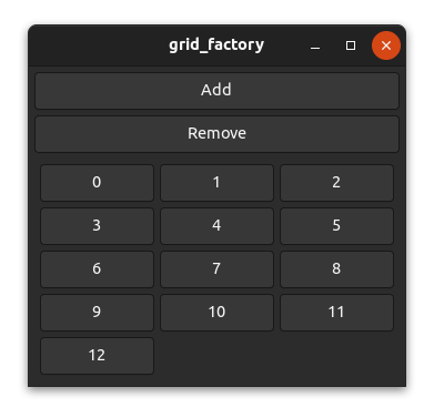 Row placement grid screenshot